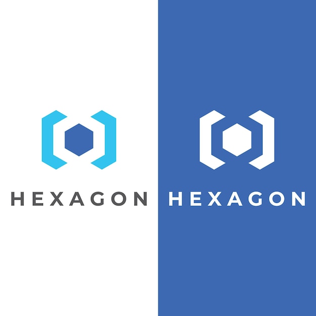 Diseño de logotipo de caja hexagonal o cubo geométrico simple creativo logotipo para medios tecnológicos y servicios de envío