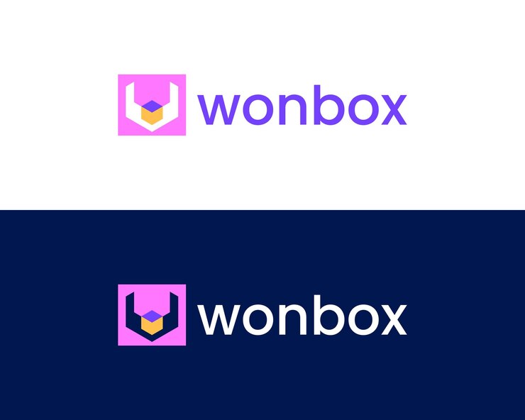 Vector diseño de logotipo de caja de letra w moderna creativa