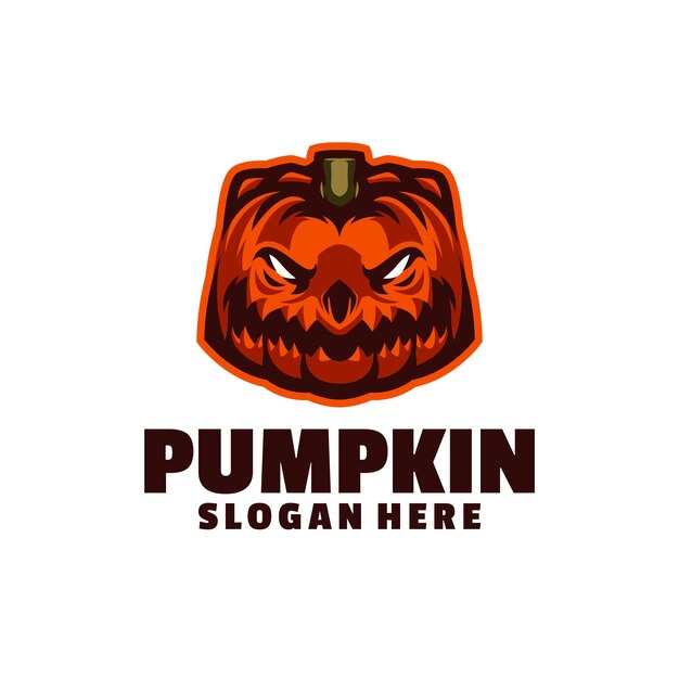 Diseño de logotipo de calabaza con concepto de ilustración moderna para equipo