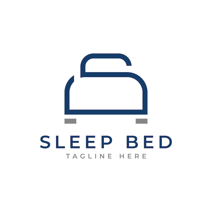 Vector el diseño del logotipo de la cama de dormir es un concepto moderno y minimalista.