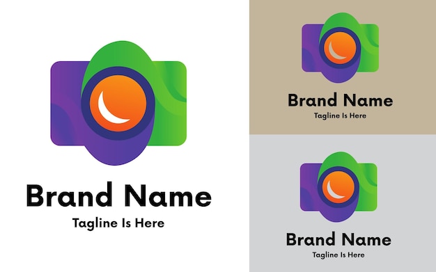 diseño de logotipo de la cámara de fotografía de gradiente