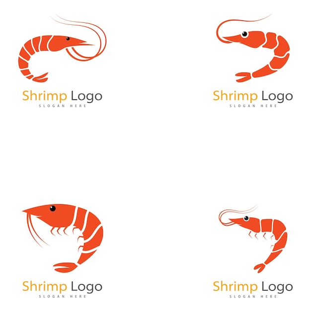 diseño de logotipo de camarón icono de ilustración vectorial
