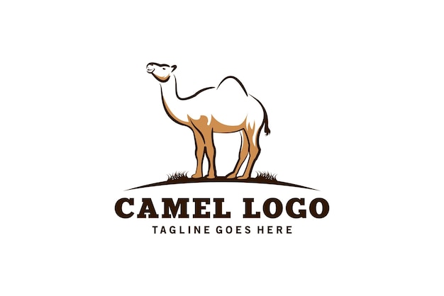 Diseño de logotipo de camello dibujado a mano con concepto creativo