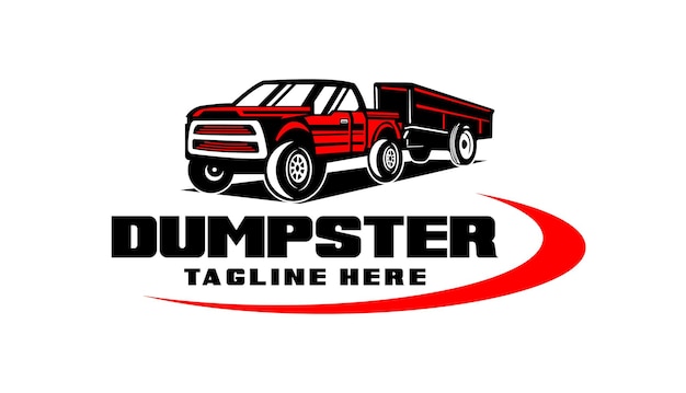 diseño de logotipo de camión basura de contenedor de basura ilustración de creación de logotipo vectorial