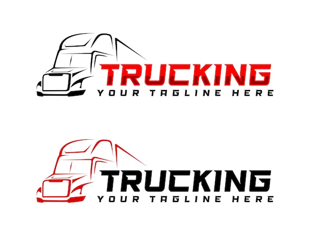 diseño de logotipo de camión con remolque de camión vectorial