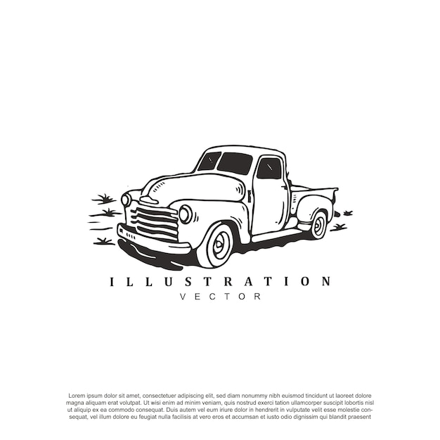 Diseño de logotipo de camioneta vintage simple para su marca o negocio