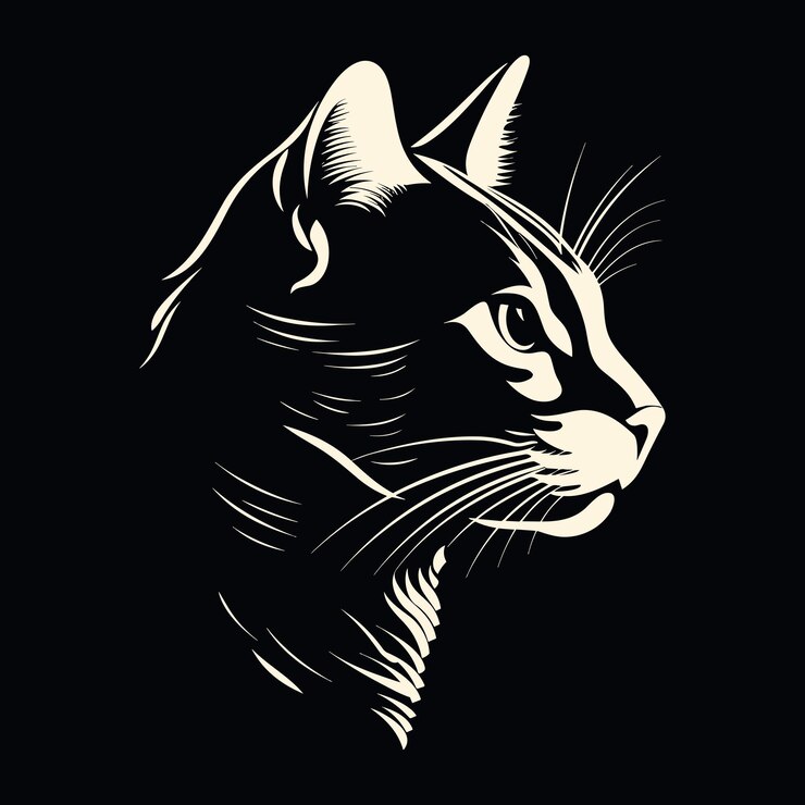 Diseño de logotipo y camiseta de cat vactor ilustración y diseño de pegatinas