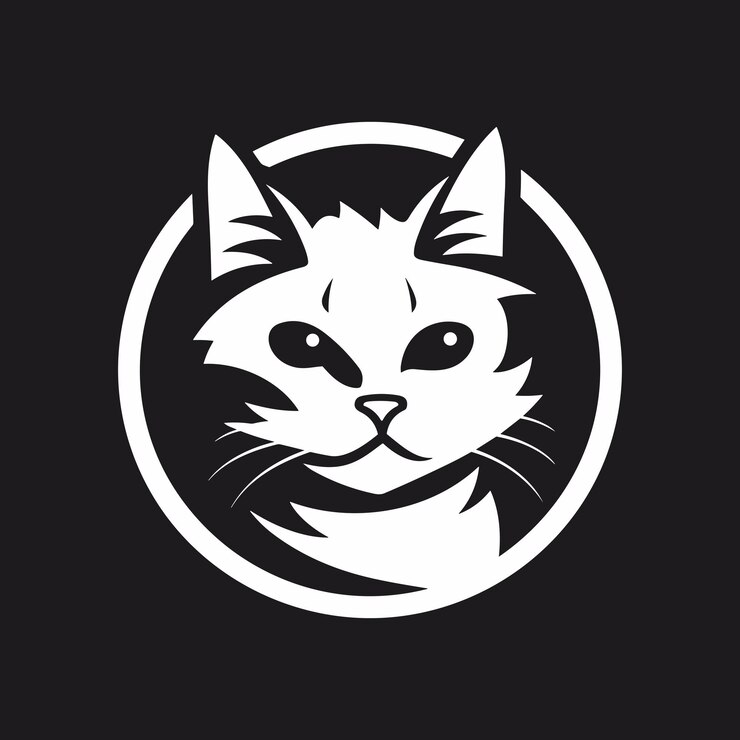 Diseño de logotipo y camiseta de cat vactor ilustración y diseño de pegatinas