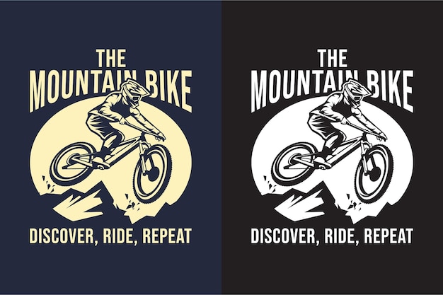 Vector el diseño del logotipo de las camisetas de bicicleta de montaña