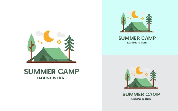 Diseño de logotipo de campamento de verano.