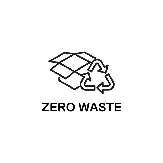 Diseño de logotipo de campaña de desperdicio cero estilo delineado