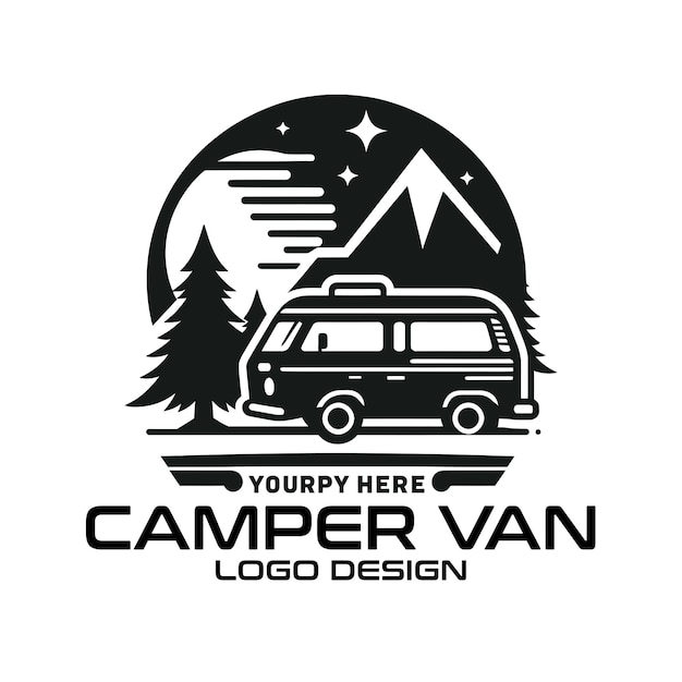 Diseño del logotipo de Camper Van Vector