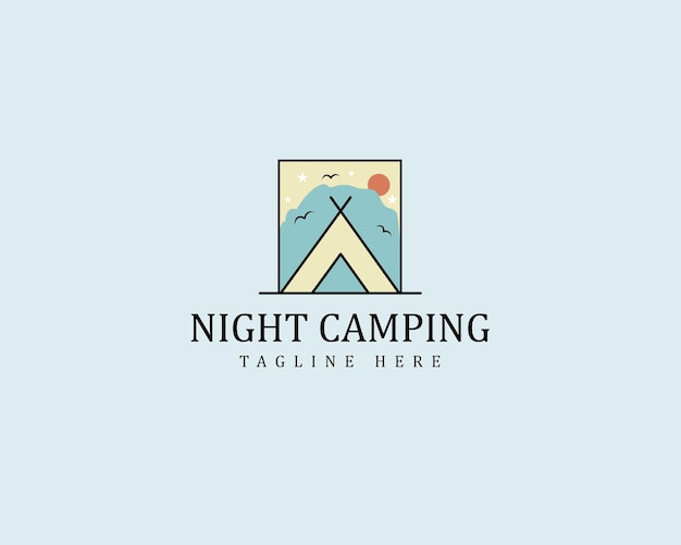 Diseño de logotipo de camping nocturno para empresa