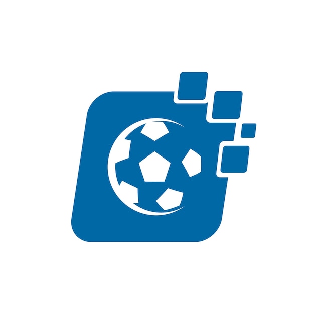 Diseño de logotipo de canal de televisión de deporte de juego de fútbol