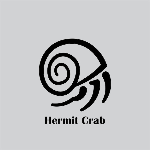 Diseño de logotipo de cangrejo ermitañovector de logotipo animal