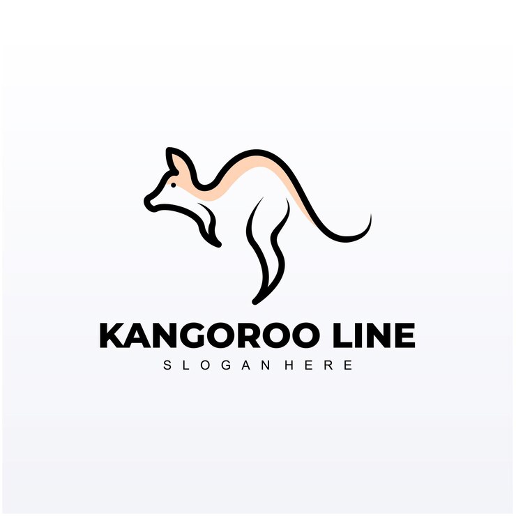 Diseño de logotipo de canguro premium