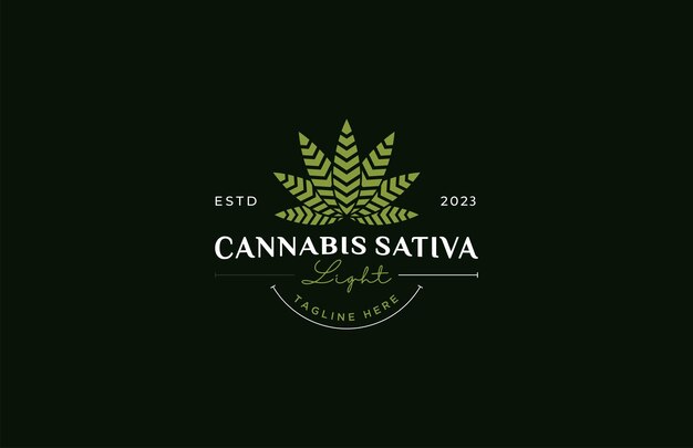 diseño de logotipo de cannabis premium
