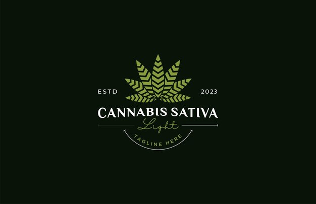 Vector diseño de logotipo de cannabis premium