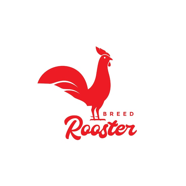 Diseño de logotipo de canto de gallo rojo minimalista moderno