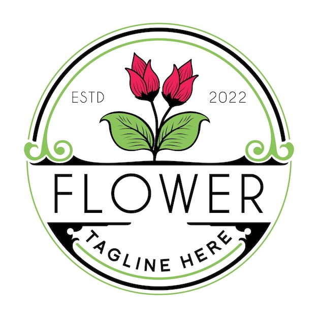 Vector diseño de logotipo de capullo de flor de magnolia.