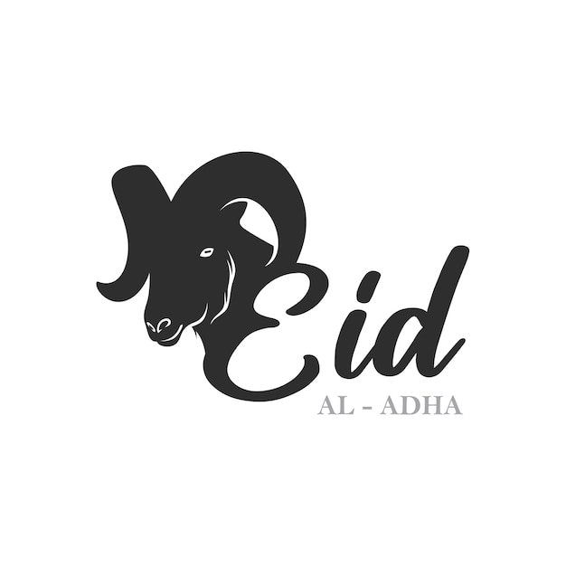 Diseño de logotipo de cara de cabra eid al adha