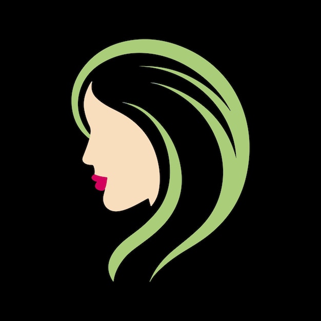 Diseño de logotipo de cara de mujer de belleza de arte lineal