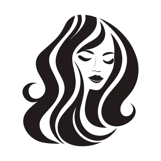 Diseño de logotipo de cara de mujer de belleza de arte lineal