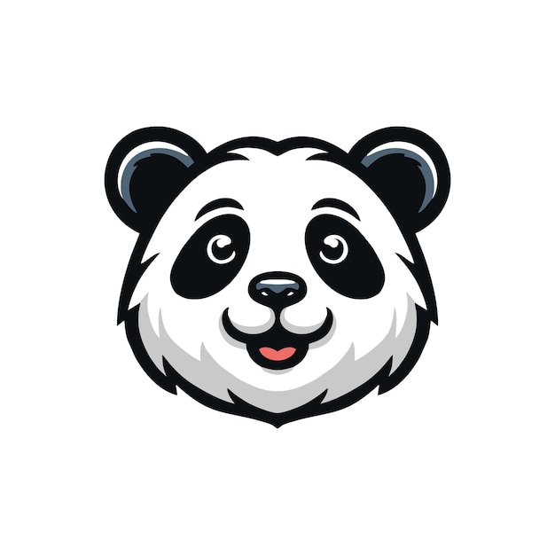 Diseño del logotipo de la cara de la panda sonriente