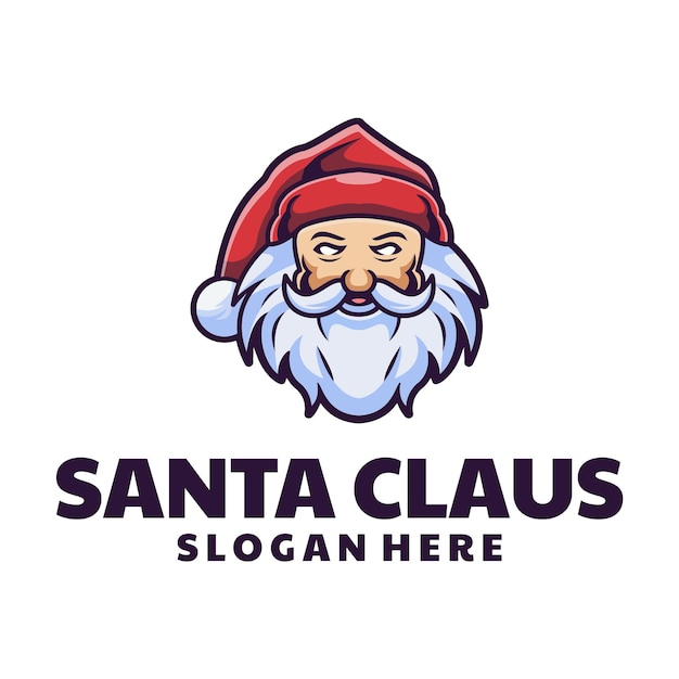 Vector diseño de logotipo de cara de papá noel