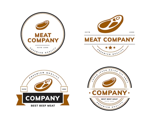 Vector diseño de logotipo de carne de res