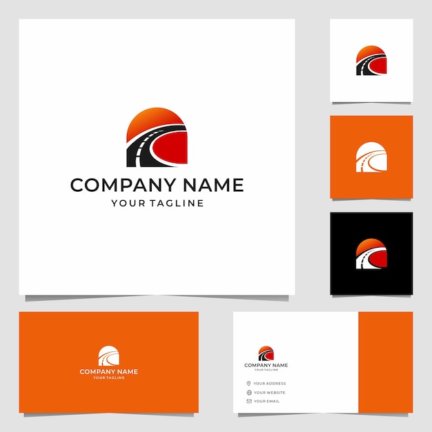 Diseño de logotipo de carretera de carretera simple
