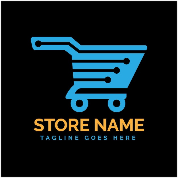 Diseño del logotipo del carrito de compras mínimo