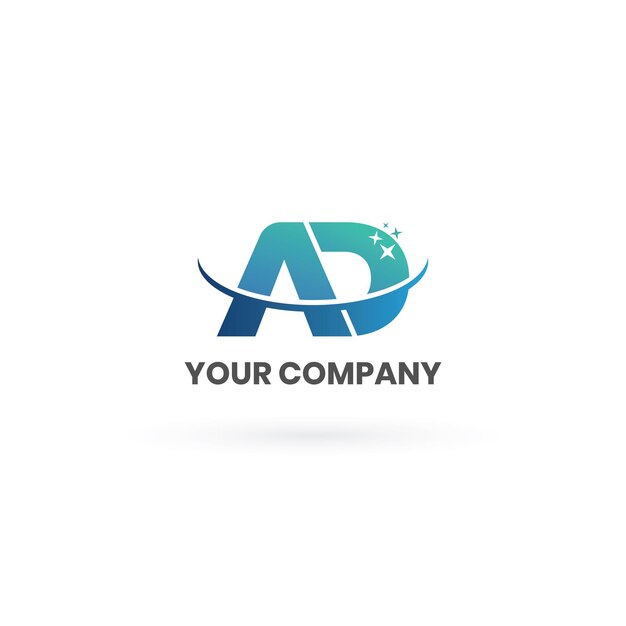 Diseño de logotipo de carta AD con tipografía moderna y creativa. adecuado para su empresa