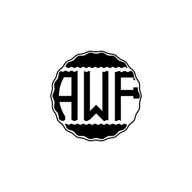 Diseño de logotipo de carta 'AWF'