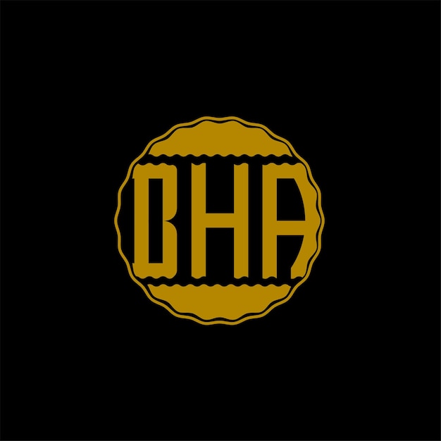 Diseño de logotipo de carta 'BHA'