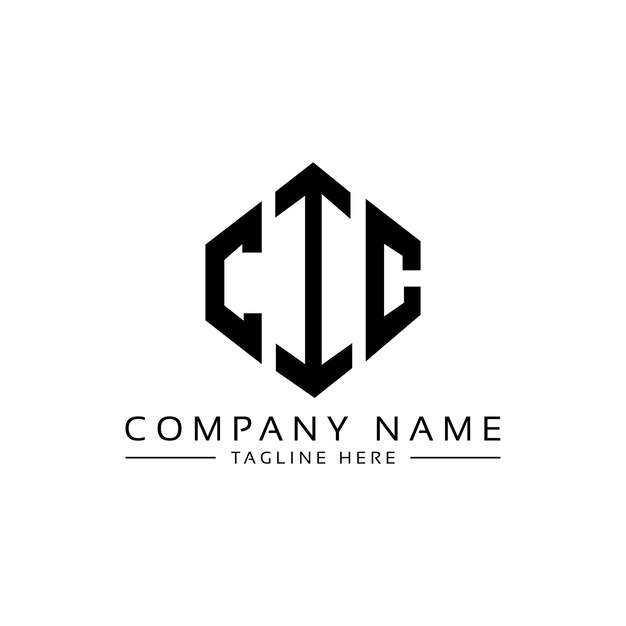 Diseño del logotipo de la carta CIC con forma de polígono CIC diseño del logotipo en forma de póligono y cubo CIC hexágono modelo de logotipo vectorial colores blanco y negro CIC monograma negocio y logotipo de bienes raíces
