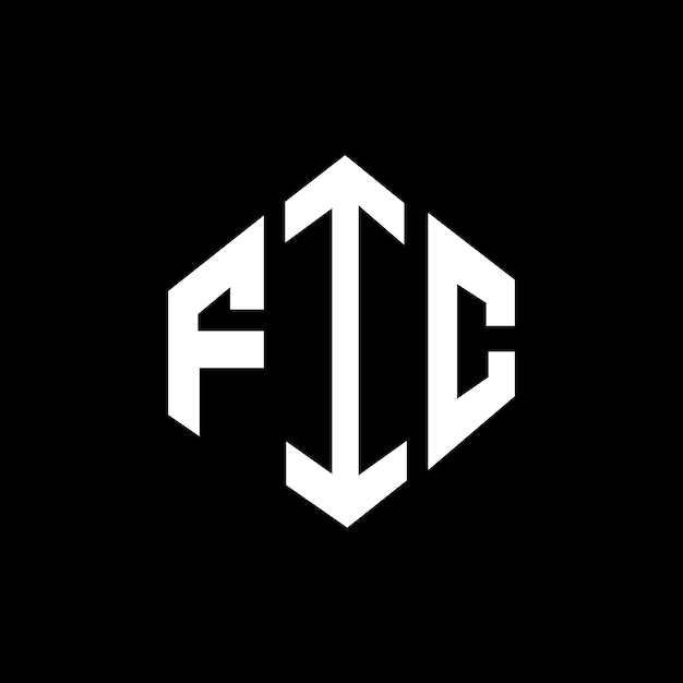 Diseño del logotipo de la carta FIC con forma de polígono FIC diseño del logotipo en forma de póligono y cubo FIC plantilla del logotipo vectorial hexágono colores blanco y negro FIC monograma de negocios y logotipo inmobiliario