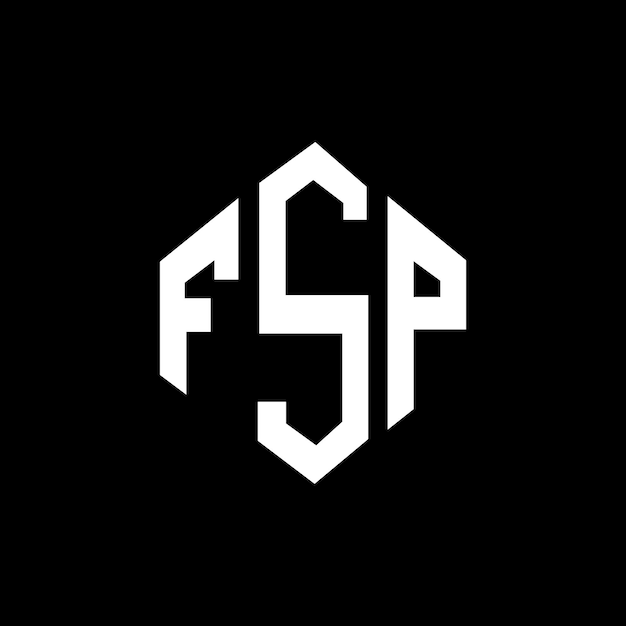 Vector diseño del logotipo de la carta fsp con forma de polígono fsp poligono y forma de cubo diseño del logotipo fsp hexágono modelo de logotipo vectorial colores blanco y negro fsp monograma negocio y logotipo de bienes raíces