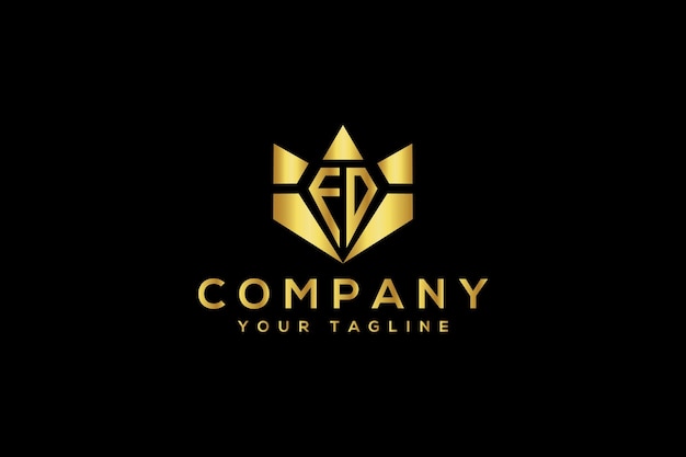 Diseño de logotipo de carta King FD