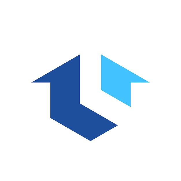 Diseño del logotipo de la carta L con fondo blanco