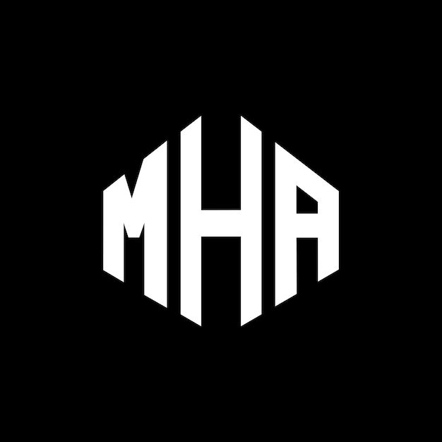 Diseño del logotipo de la carta MHA con forma de polígono MHA diseño del logotipo del polígono y la forma de cubo MHA hexágono modelo de logotipo vectorial colores blanco y negro MHA monograma negocio y logotipo de bienes raíces