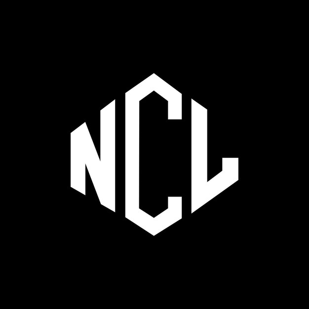 Diseño del logotipo de la carta NCL con forma de polígono NCL polígono y forma de cubo diseño del logotipo NCL hexágono modelo de logotipo vectorial colores blanco y negro NCL monograma negocio y logotipo de bienes raíces