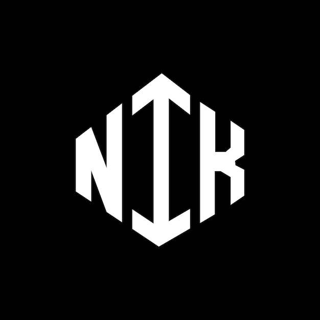 Diseño del logotipo de la carta NIK con forma de polígono NIK polígono y forma de cubo diseño del logotipo NIK hexágono modelo de logotipo vectorial colores blanco y negro NIK monograma negocio y logotipo de bienes raíces