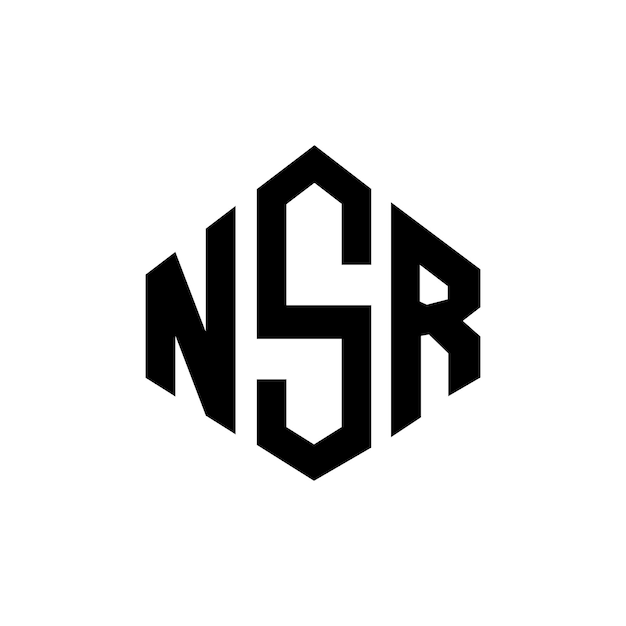 Diseño del logotipo de la carta NSR con forma de polígono NSR polígono y forma de cubo diseño del logotipo NSR hexágono modelo de logotipo vectorial colores blanco y negro NSR monograma negocio y logotipo de bienes raíces