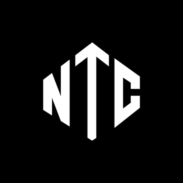 Diseño del logotipo de la carta NTC con forma de polígono NTC diseño del logotipo en forma de póligono y cubo NTC hexágono modelo de logotipo vectorial colores blanco y negro NTC monograma logotipo de negocios y bienes raíces