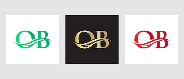 Vector diseño de logotipo de carta ob. plantilla de logotipo de ob