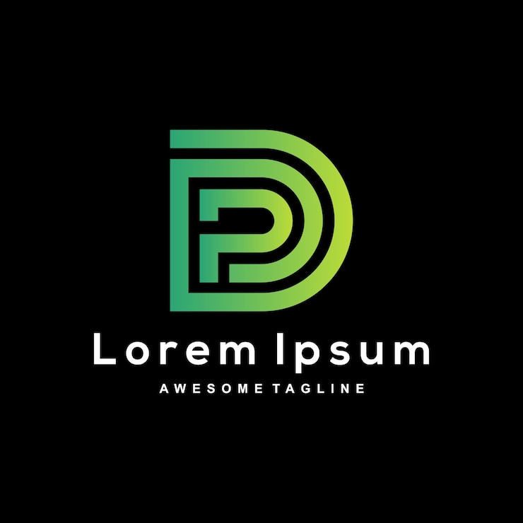 Vector diseño de logotipo de carta pd