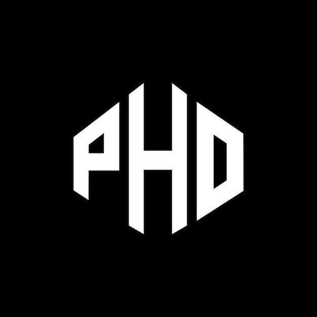 Vector diseño del logotipo de la carta pho con forma de polígono pho polígono y forma de cubo diseño del logotipo pho hexágono modelo de logotipo vectorial colores blanco y negro pho monograma negocio y logotipo de bienes raíces