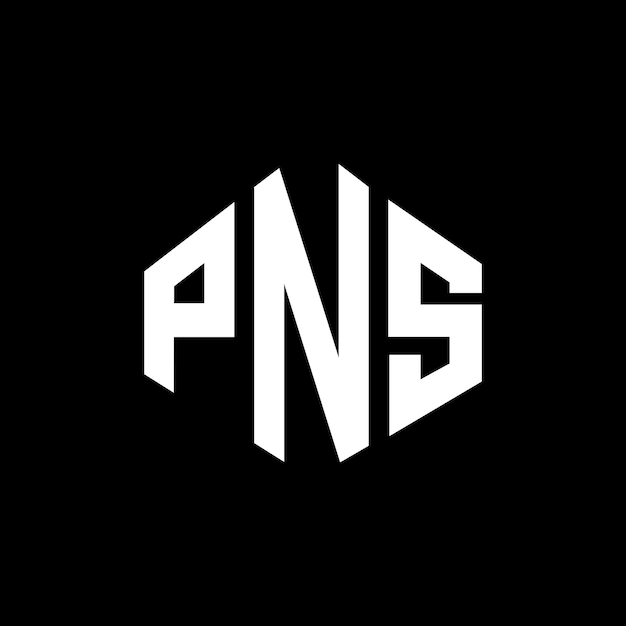 Diseño del logotipo de la carta PNS con forma de polígono PNS diseño del logotipo en forma de póligono y cubo PNS hexágono modelo de logotipo vectorial colores blanco y negro PNS monograma negocio y logotipo de bienes raíces