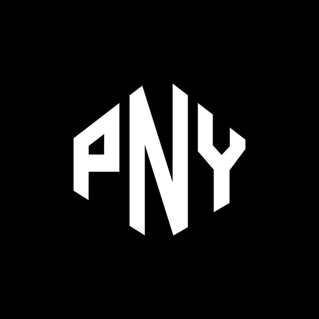 Diseño del logotipo de la carta PNY con forma de polígono PNY polígono y forma de cubo diseño del logotipo PNY hexágono patrón de logotipo vectorial colores blanco y negro PNY monograma logotipo de negocios e inmobiliario